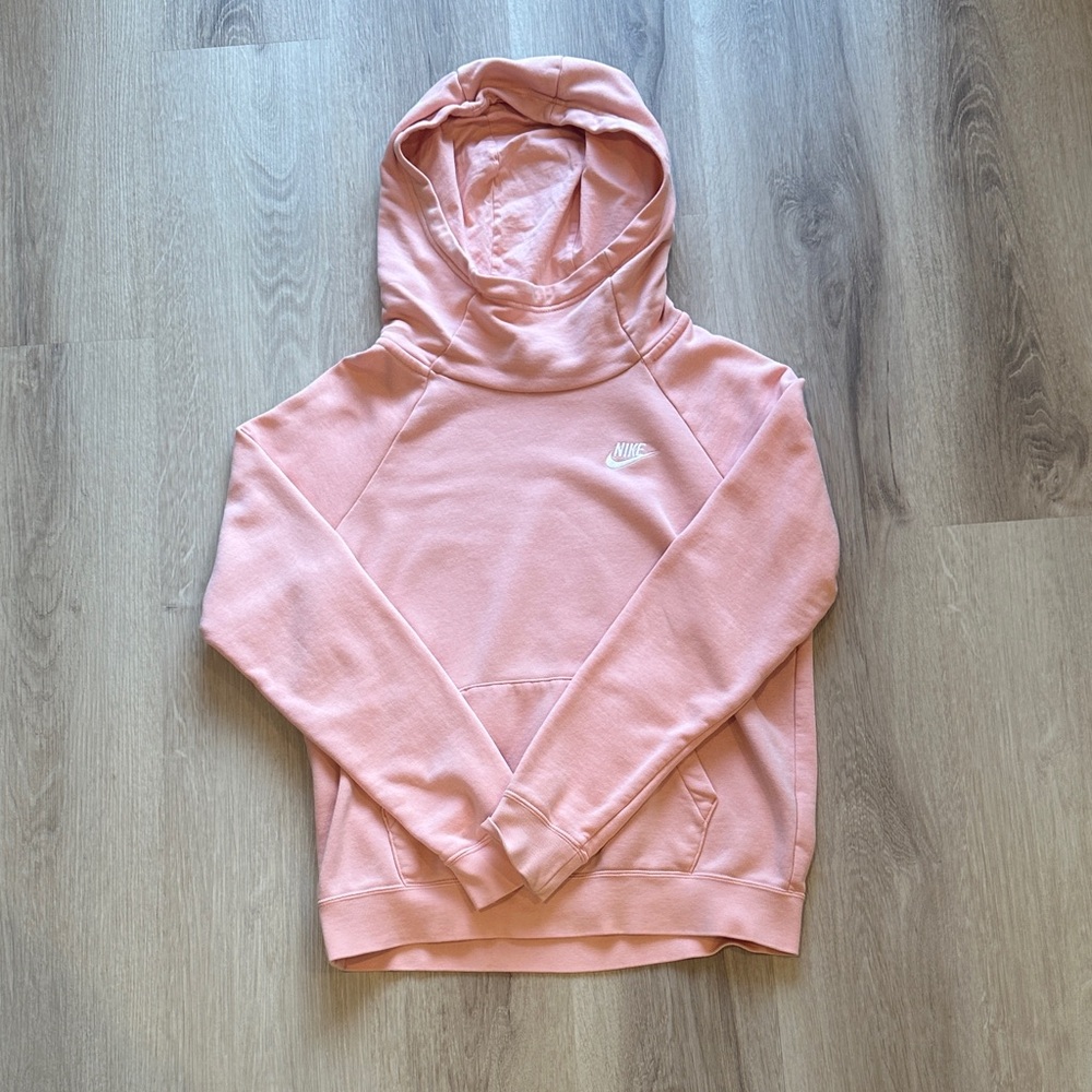 Nike Women's Soft Pink Pullover Cowl Neck Hoodie
